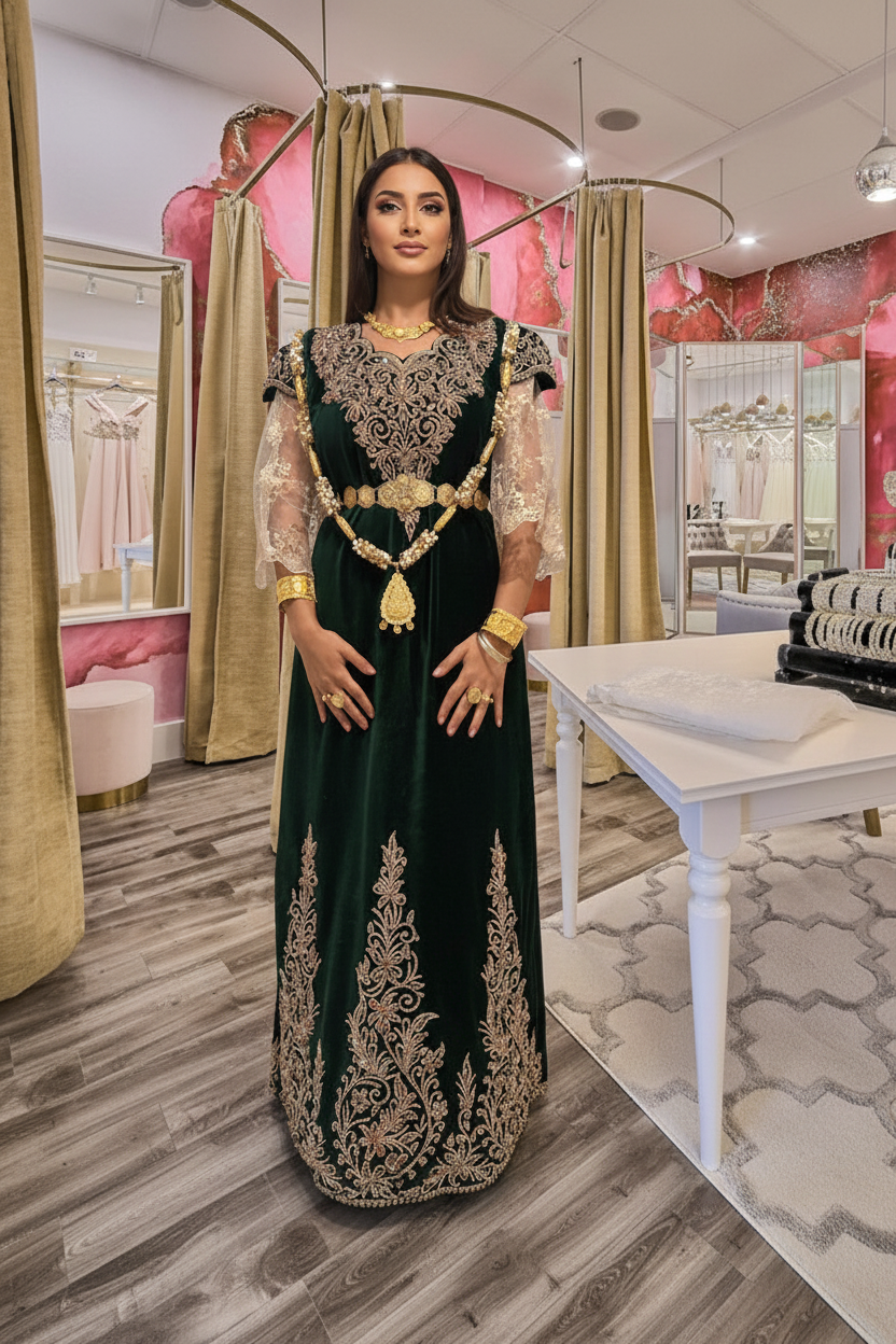 Robe Constantinoise Verte - La Perle Rose